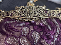 African Beaded Lace Leather Evening Bag