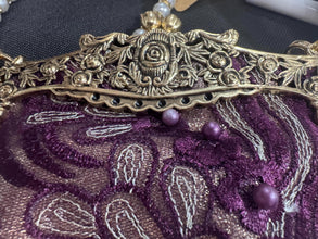 African Beaded Lace Leather Evening Bag