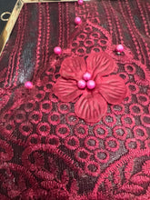 Beaded Embroidered African Lace Leather Evening Bag With Chain