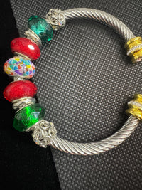 Big Beaded Specialty Silver Rhinestone Metal Bracelet