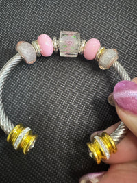 Big Beaded Specialty Silver Rhinestone Metal Bracelet