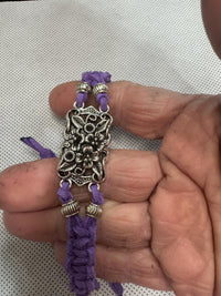 Vintage Silver Plated Floral Charm Bracelet