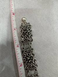Vintage Silver Plated Floral Charm Bracelet