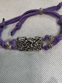 Vintage Silver Plated Floral Charm Bracelet