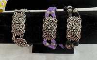 Vintage Silver Plated Floral Charm Bracelet