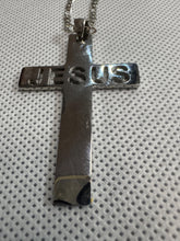Men's Jesus Cross Necklace Gunmetal Silver Black Chain