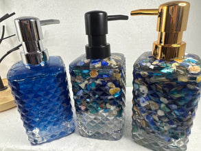 Resin soap or lotion dispenser in unique designs