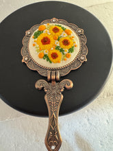 Floral Needlepoint Folding Purse Mirror