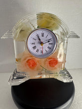 Floral Resin Mantle Clock With Pearls And Vintage Appeal