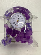 Resin Mantle Clock With Floral Accents