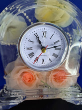 Floral Resin Mantle Clock With Pearls And Vintage Appeal