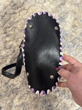 Soft Purple And White Crochet Leather Backpack