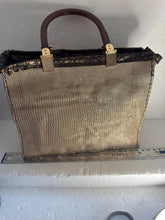Burbee Creation Unique Snake Print Leather Handbag With Gold Accents