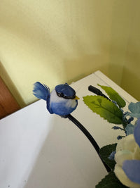 Decorative Small Wheel Barrel Flower Stand With Bird